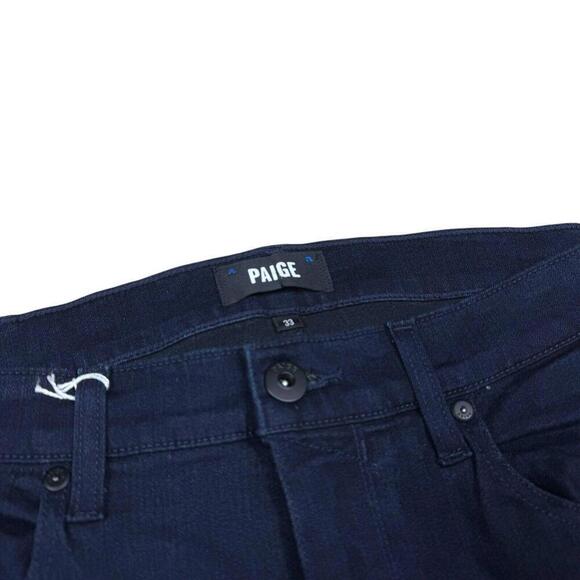 Paige Jeans Mens W33 Federal Dark Navy Slim Straight Stretch Preppy Denim Casual - Picture 5 of 9